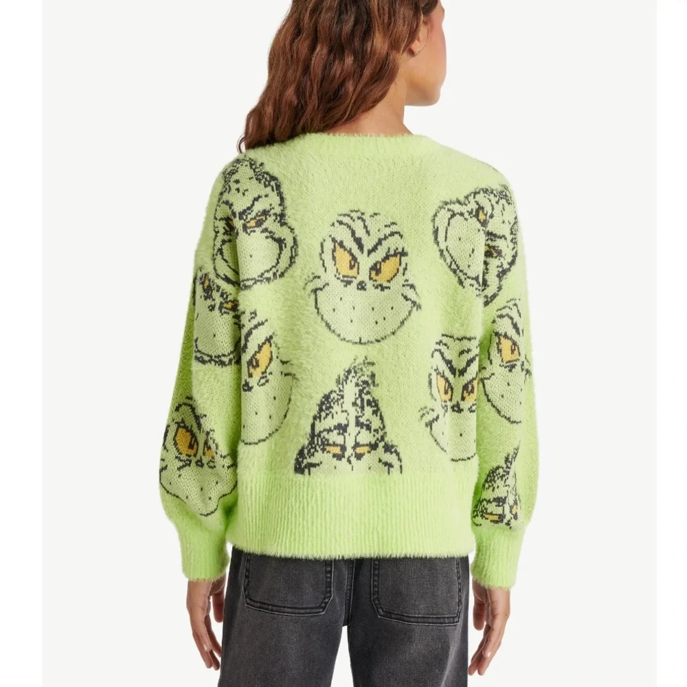 Justice Girls Grinch Sweater, Size Large NWOT